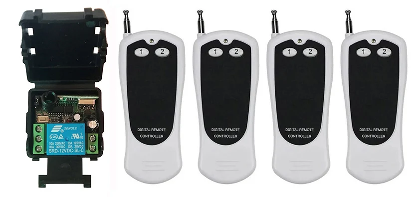 500M DC12V 24V 1CH 1 CH 10A Radio Controller RF Wireless Relay Remote Control Switch Transmitter+Receiver Garage Door/lamp