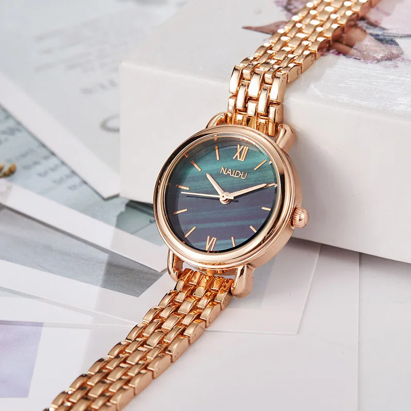 Silver&Rose Gold Rainbow Marble Dial Quartz Women Watch Simple Design Ladies Small Bracelet Female Watch Wristwatch Clock Women