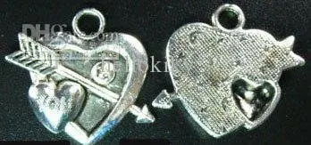 

450pcs Tibetan silver heart in heart LOVE charms A433
