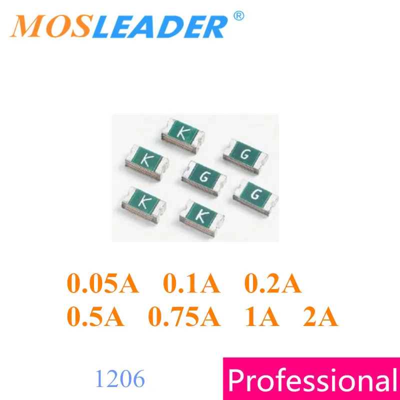 Mosleader 1206 PPTC Resettable Fuses 1000pcs 50mA 100mA 200mA 350mA 500mA 750mA 1A 2A 0.05A 0.1A 0.2A 0.35A 0.5A 0.75A Chinese