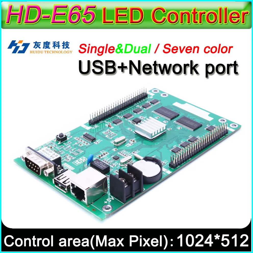 

HD-W66 LED display controller, Single&double color P10 LED sign Control card,U-Disk and LAN Cable to edit and updated programs