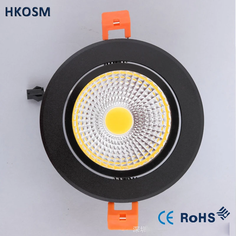 Downlight led COB Dimmable 3W 5W 7W  12w LED COB Panel Light AC85-265V Recessed COB Downlights black body LED Spot bulb