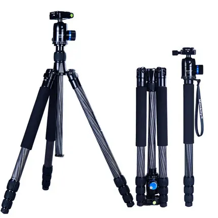 Portable heavy duty Travel Professional Carbon fiber Tripod Monopod+Ball head for SLR DSLR Digital camera for iPhone DSLR camera