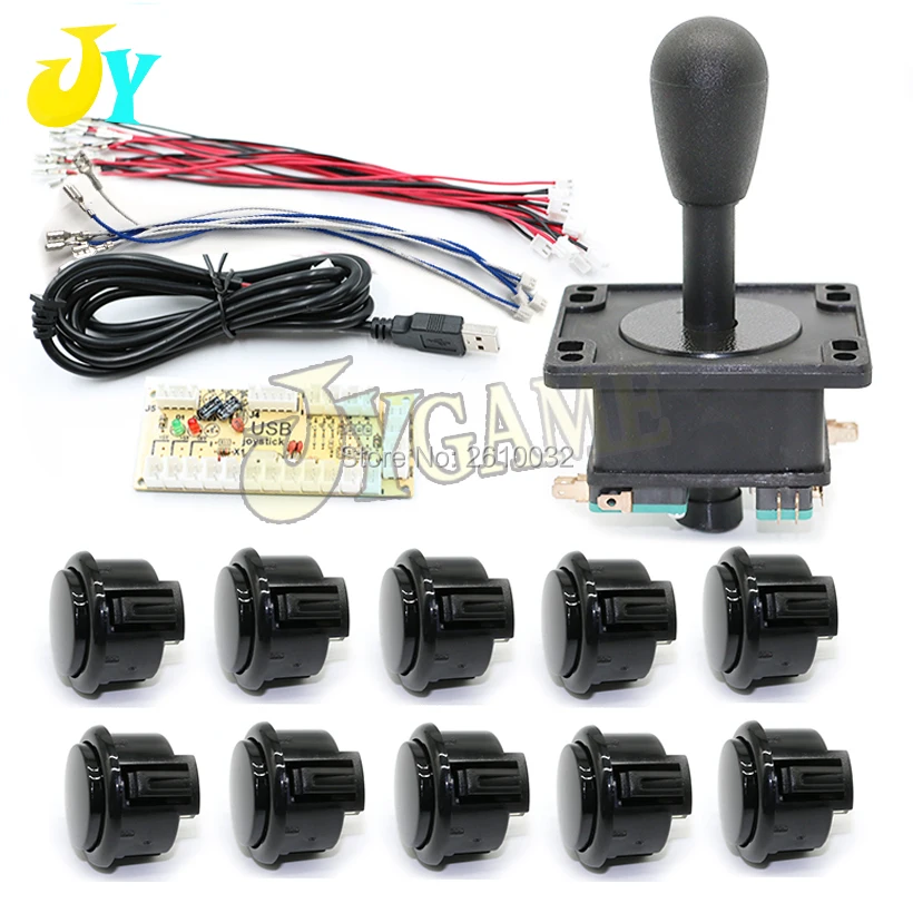 

Arcade Joystick DIY Kit Zero Delay USB Kit USB Encoder To PC /Paspberry Pi Copy Sanwa 30mm Push Buttons HAPP Style Jotstick