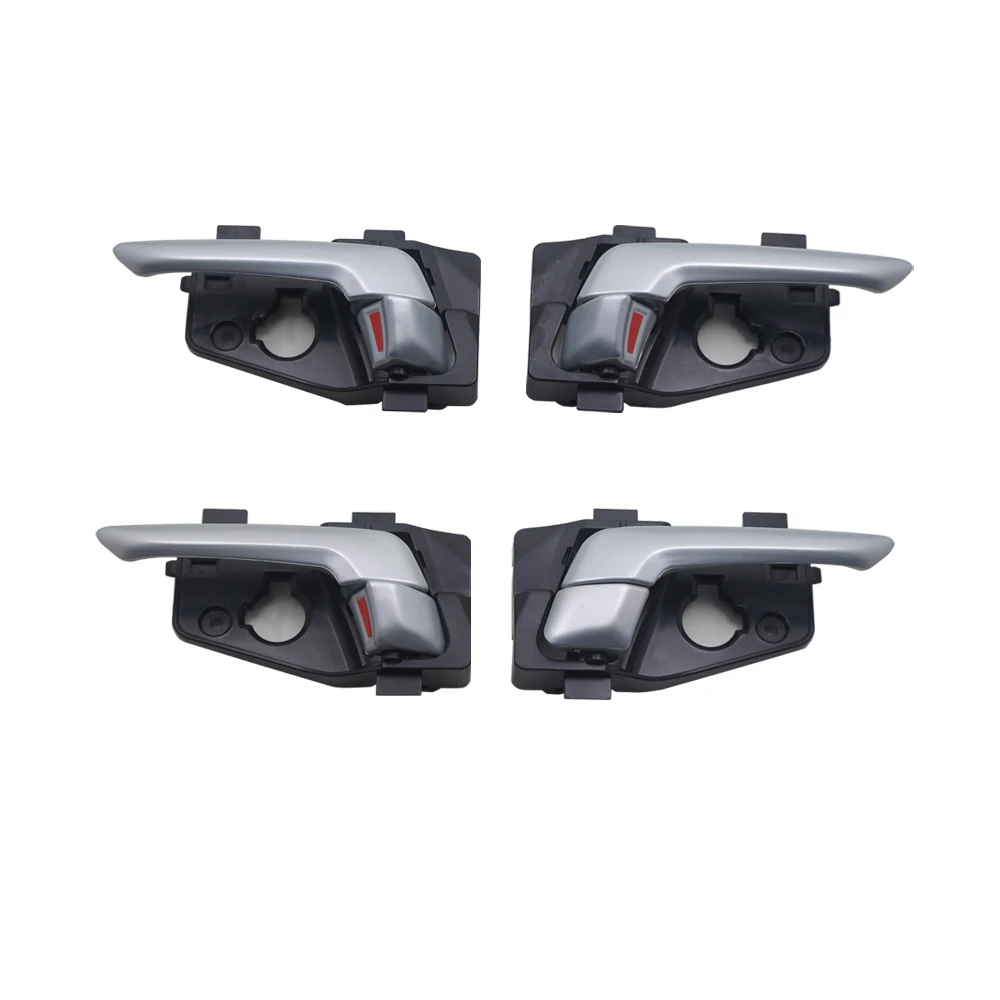 4PCS INSIDE INTERIOR DOOR HANDLE  FOR KIA Picanto  2011-C  Silver   FR:82620-1Y010CR FL:82610-1Y010CR