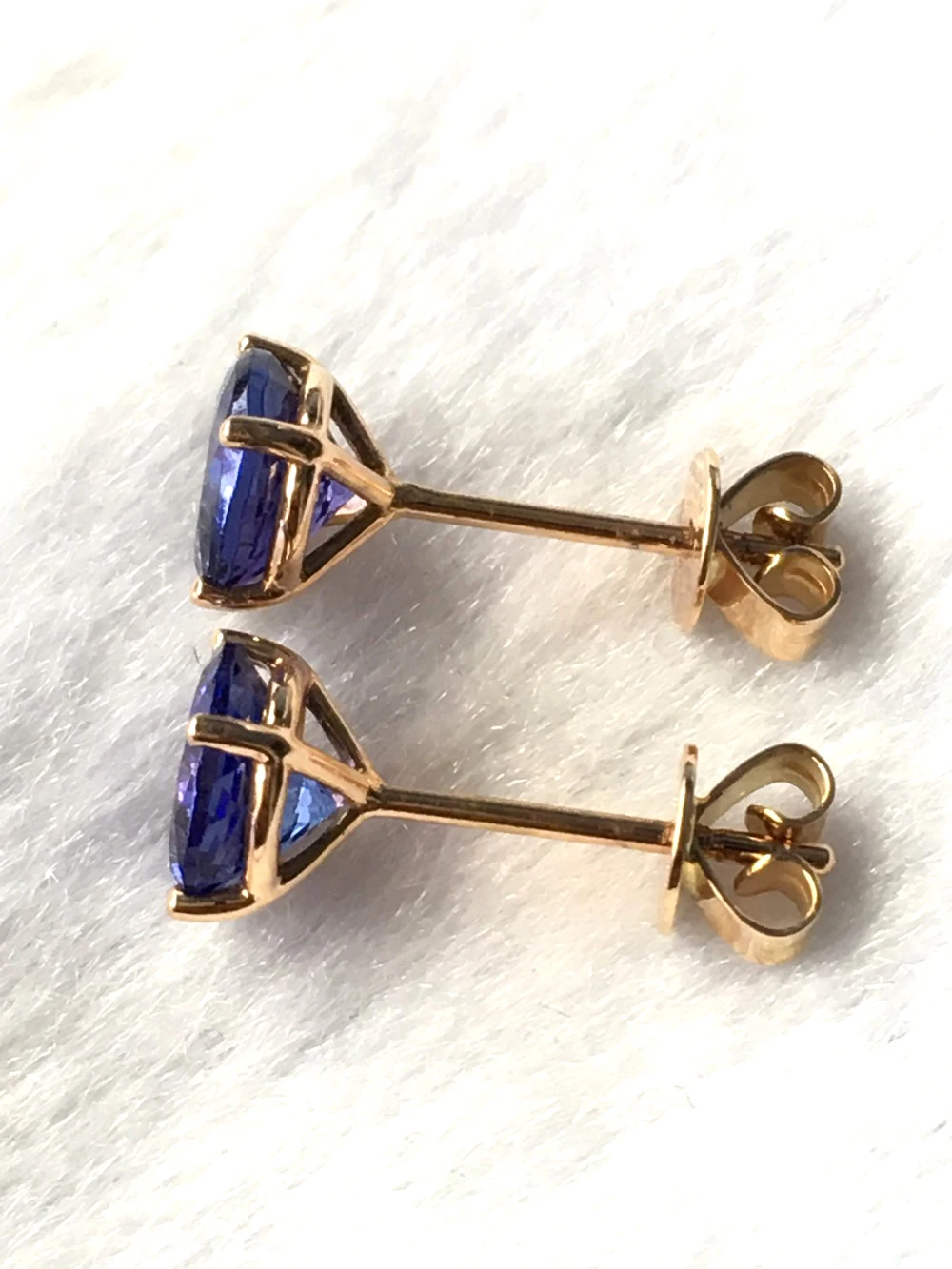 Natural Tanzanite Rose Gold Earrings for Women 2021 Vintage 18K Rose Gold Rare Exquisite Stud Earring Female Fashion New Jewelry