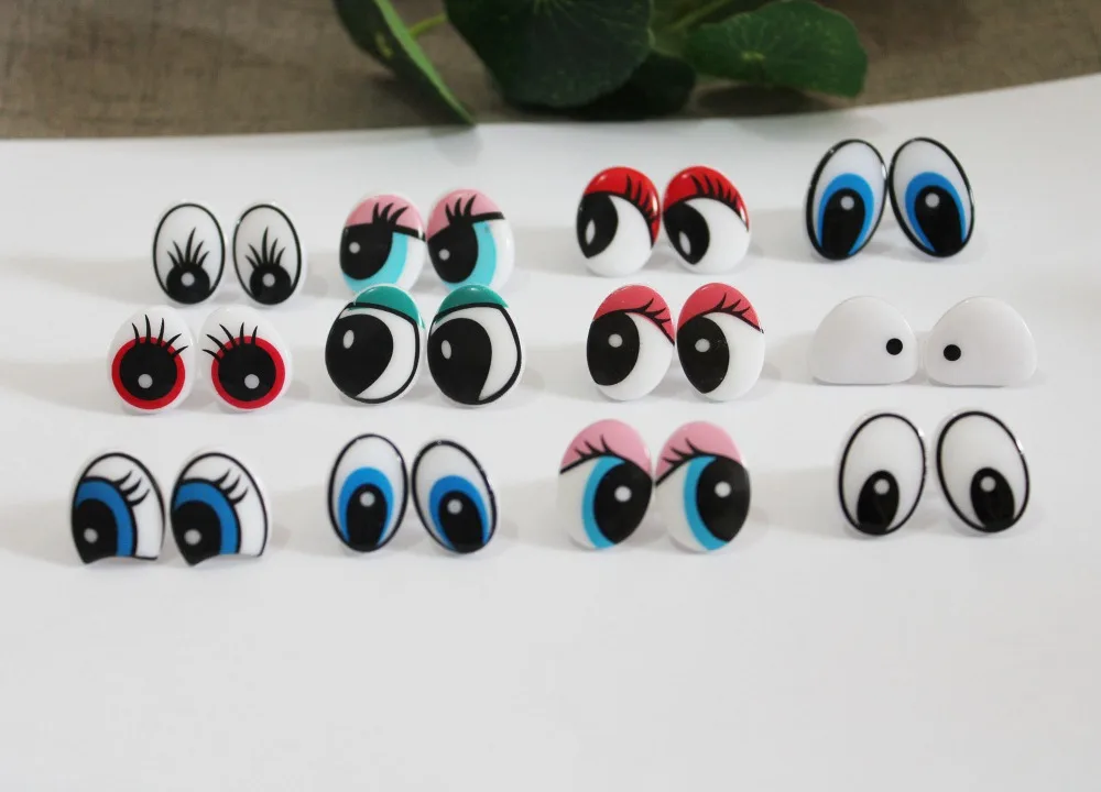 60 Stück/Box 15 verschiedene Stile Cartoon-Sicherheitsaugen aus Kunststoff mit weicher Unterlegscheibe für DIY-Plüschtier-Bastelbedarf – Detail 6