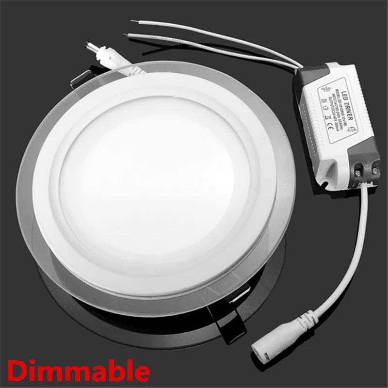 

Dimmable LED Panel Light Round Glass Panel Downlight 6W 12W 18W Ceiling Recessed Lights Spot Light Indoor Lamps AC85-265V