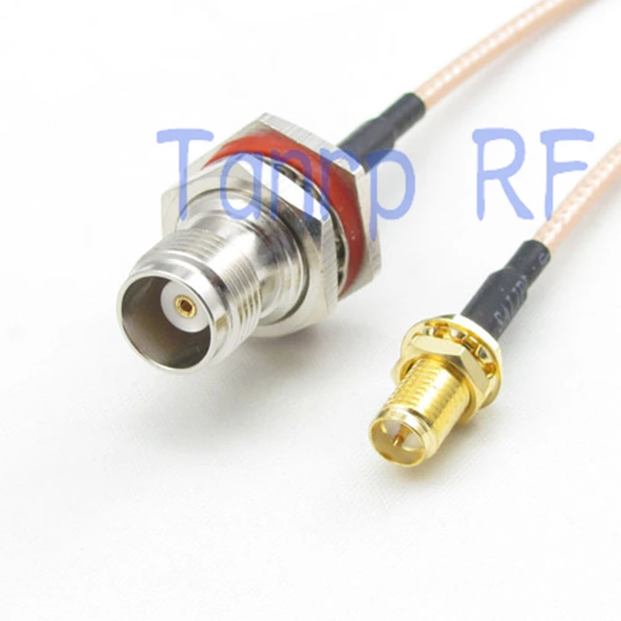 10pcs 15CM Pigtail coaxial jumper cable RG316 extension cord 6inch TNC female jack to RP SMA female RF adapter connector