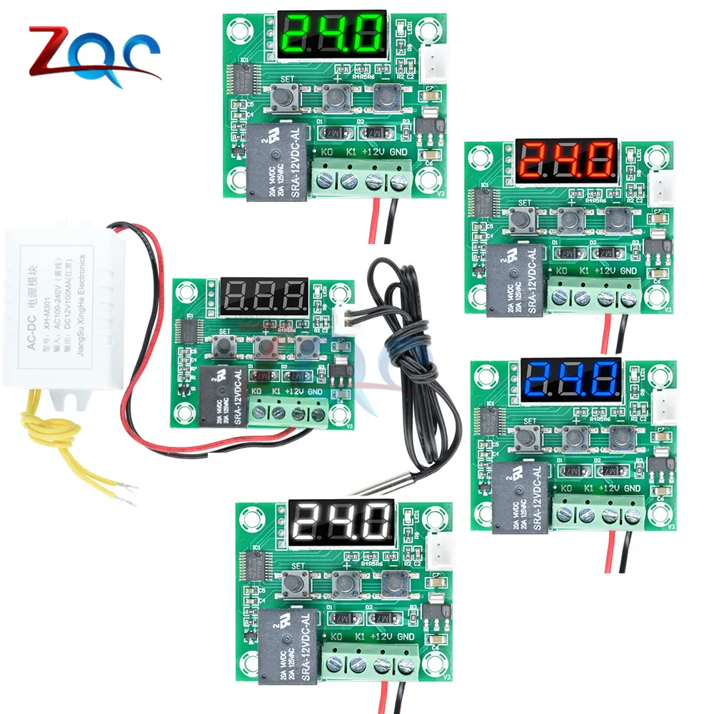 W1209WK W1209 DC 12V AC 110V 220V Digital Thermostat Temperature Controller Regulator Thermoregulator Incubator Sensor Meter NTC