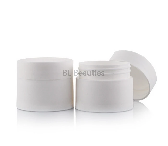 Empty Cream Jar White Frosted Plastic with Inner Lid Jar 3g/5g/10g/15g/30g/50g/80g Cosmetic Packaging Pot Container 500pcs/lot