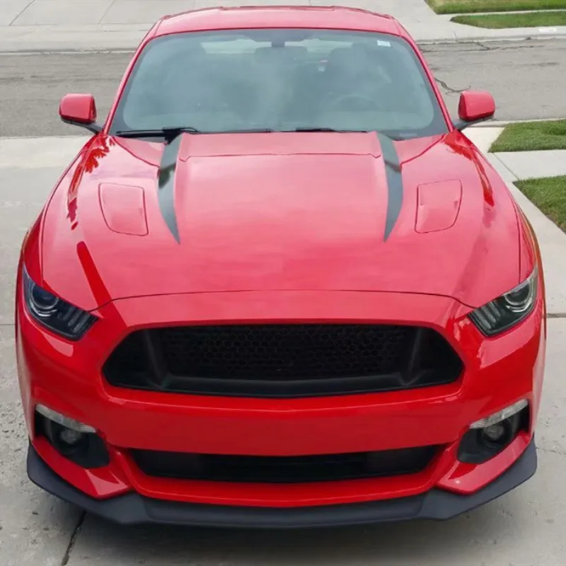 2 sztuk/zestaw 115cm długa maska samochodu naklejki kalkomanie Vinyl PVC dekoracji samochód stylizacji akcesoria dla Ford Mustang 2015 2016