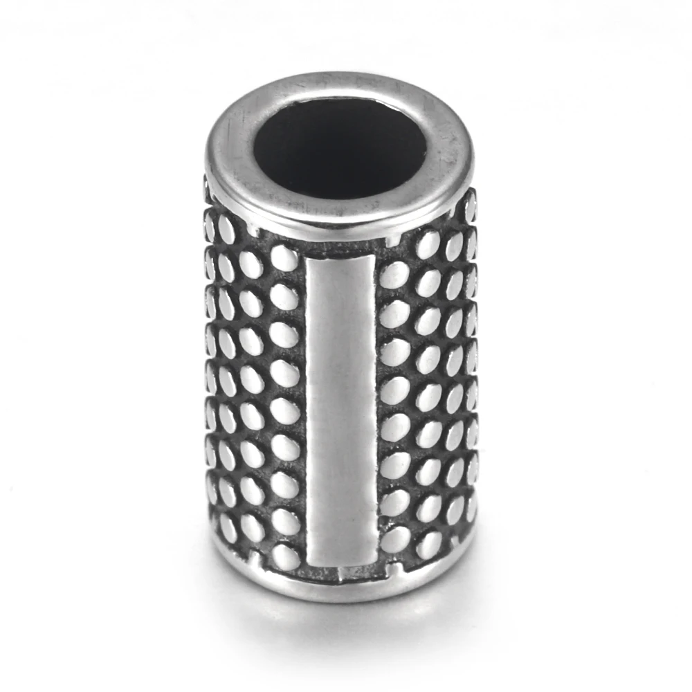 Stainless Steel Tube Beads Dots Hole 6mm Cylinder Bead for Bracelet Slider DIY Accessories Jewelry Making Supplies