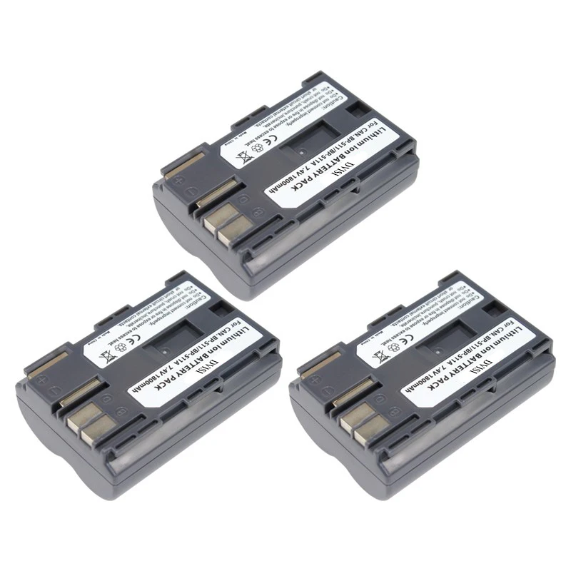 4Pcs 1.8Ah BP-511A BP 511A BP511A BP-511 Battery for Canon EOS 300D 10D 20D 30D 40D 50D D30 D60 5D G6 OS 30D 40D G1 Pro 1 PV130