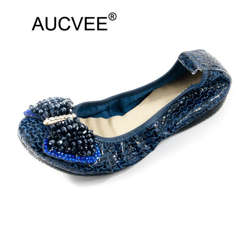 New Women's Casual Ballerinas Flats Fashion Rhinestone Bow Shallow Mouth Slip-on Flats Luxury Crocodile Genuine Leather Flats