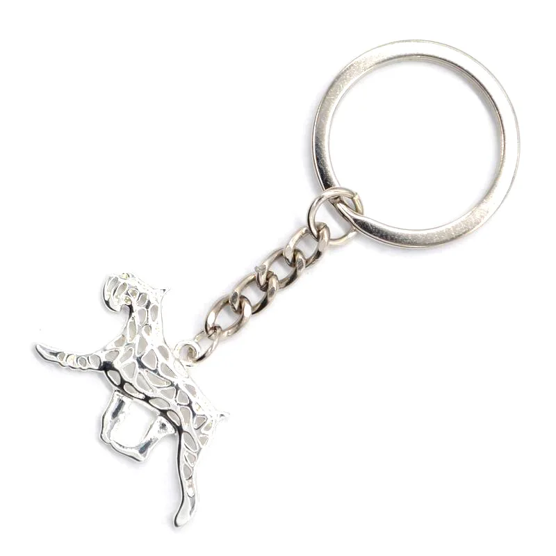 Women Hollow Pet Dog Key Chains Alloy Standard Schnauzer Movement Key Chains