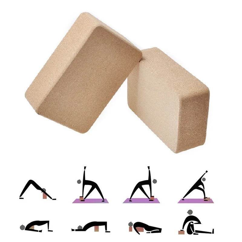 

Environmental Protection Cork Yoga Blocks High Density Fitness Block NonSlip Soft Wood Yoga Brick Yoga Accessories Gym Tools 1pc