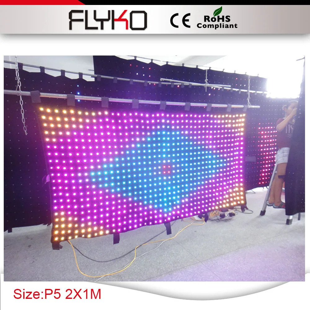 

factory price P5 2X1M hight quality becautiful p5 led curtain free shipping