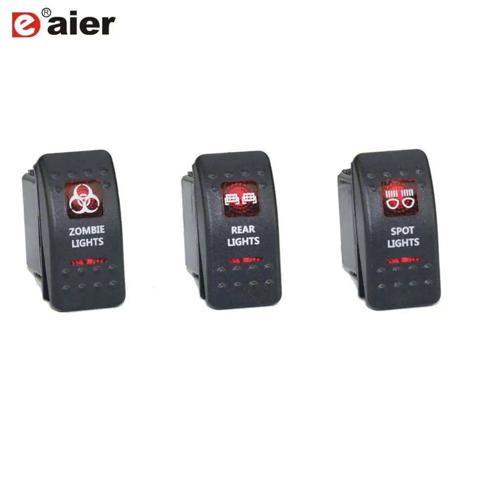 

1PCS SPST 5PIN ON-OFF Marine Switch Waterproof Car Auto Switch With Red Dual LED Light