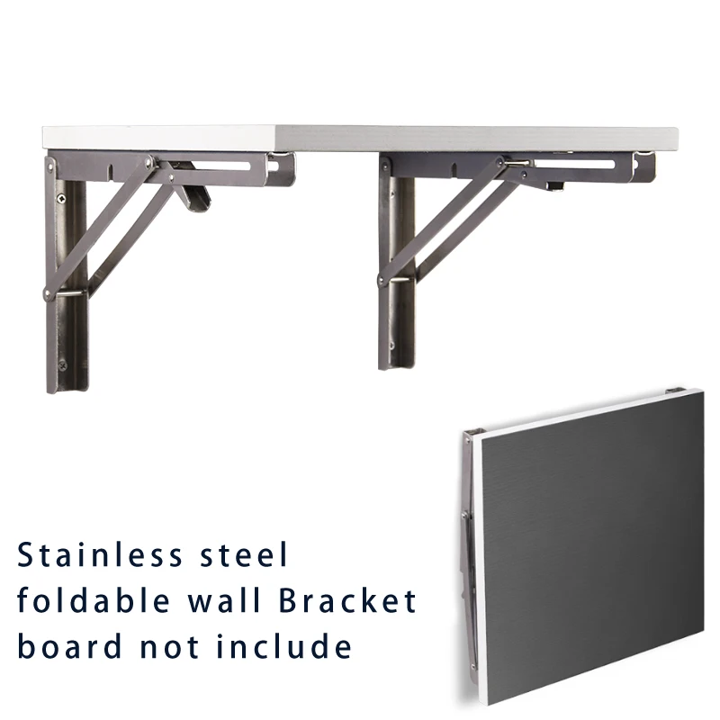 Heavy duty wall mounted 90 degree foldable L Bracket stainless steel wood shelf bracket