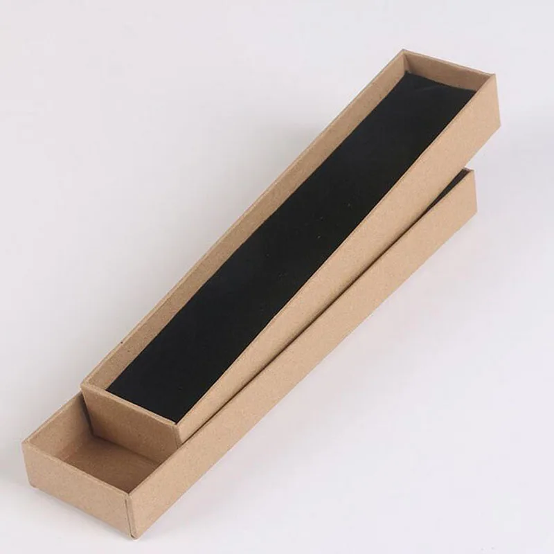 100pcs/lot 21.5*4*2.5cm Kraft Paper Box Bracelet/Necklace Boxes Jewelry Package Case For Christmas Wedding Birthday Gift ZA3874