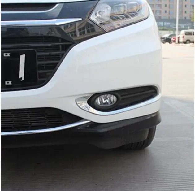 

ACCESSORIES FIT FOR HONDA VEZEL HR-V 2014 2015 2016 CHROME FRONT FOG LIGHT LAMP COVER TRIM STRIP INSERT LID 2PCS