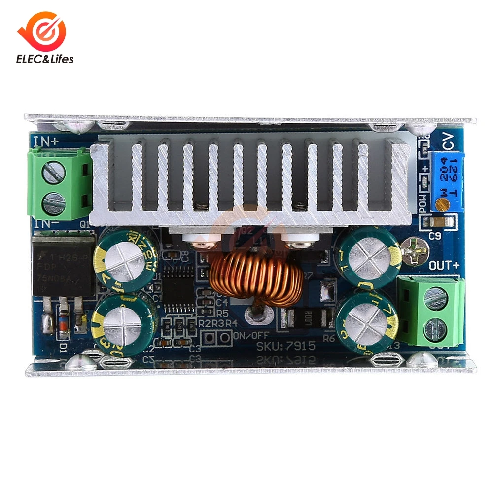 DC-DC 200W 15A Step Down Power Supply Module 8-60V Adjustable Voltage Stabilized Synchronous Rectification Buck Converter Module