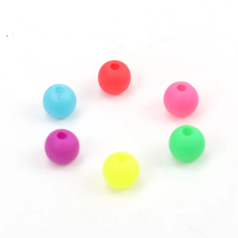 6 8 10mm mixed Matte Fluorescent Acrylic Neon Seed Spacer Beads For Jewelry making Diy YKL0219