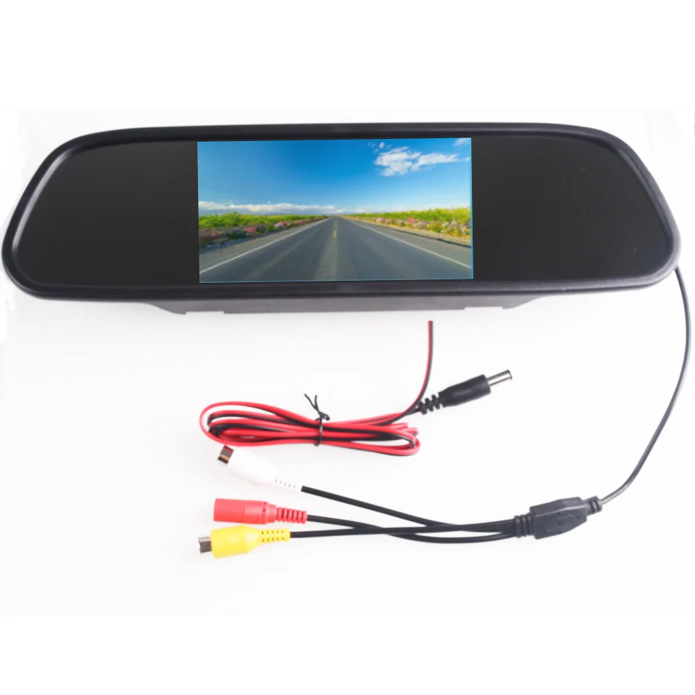 5 Inch Color TFT LCD DC 12V Car Monitor Rear View Headrest Display With 2 Channels Video Input For DVD VCD Reversing Camera