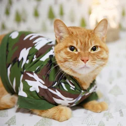 Camouflage Cat Costumes, Cotton Clothes, Army Green, Pink Hoodie, Pet Puppy Product for Small Dog, Spring, Autumn, Winter, New