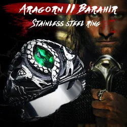 BEIER High Quality Aragorn II Barahir Snake Stainless Steel Men Ring Jewelry BR8-599