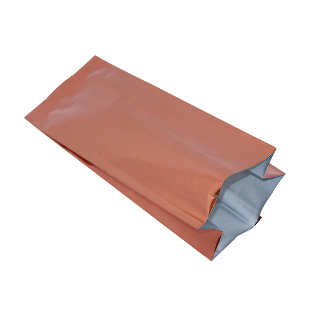 

30Pcs/lot Coffee Color Open Top Pure Aluminum Foil Side Gusset Packaging Bag Mylar Vacuum Heat Seal Snack Beans Packing Pouch