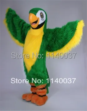 

mascot Long Hair Plush Material Green Parrot Mascot Adult Size Birds Customized Outfit Suit Fancy Dress Cosply Costume