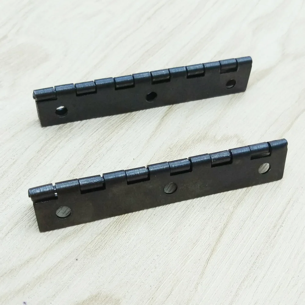 2pcs/4pcs 75mm Black Long Row Hinge Iron Hinge 270 Degrees for Box Cabinet Door Narrow Side with Screws Furniture Hardware