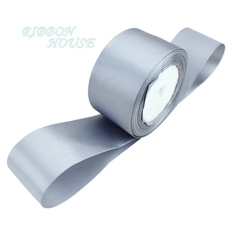 (25 yards/roll) Grey Single Face Satin Ribbon Wholesale Gift Wrapping Christmas ribbons