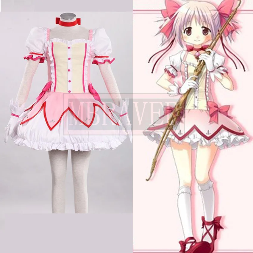 

Puella Magi Madoka Magica Kaname Madoka Halloween Christmas Party Uniform Cosplay Costume Dresses Custom Made Any Size