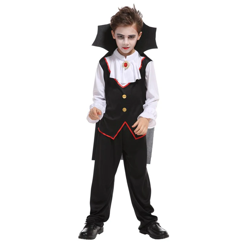 Christmas Carnival Halloween Masquerade Vampire Costumes for Kids Boys Noble Ghost Prince Fancy Dress Children Cosplay Clothes