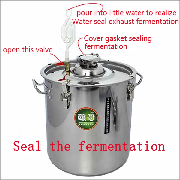 جهاز تقطير المياه من الفولاذ المقاوم للصدأ ، سعة 30 لترًا ، معدات تخمير الكحول والنبيذ ، الفودكا ، غلاية تقطير الكحول