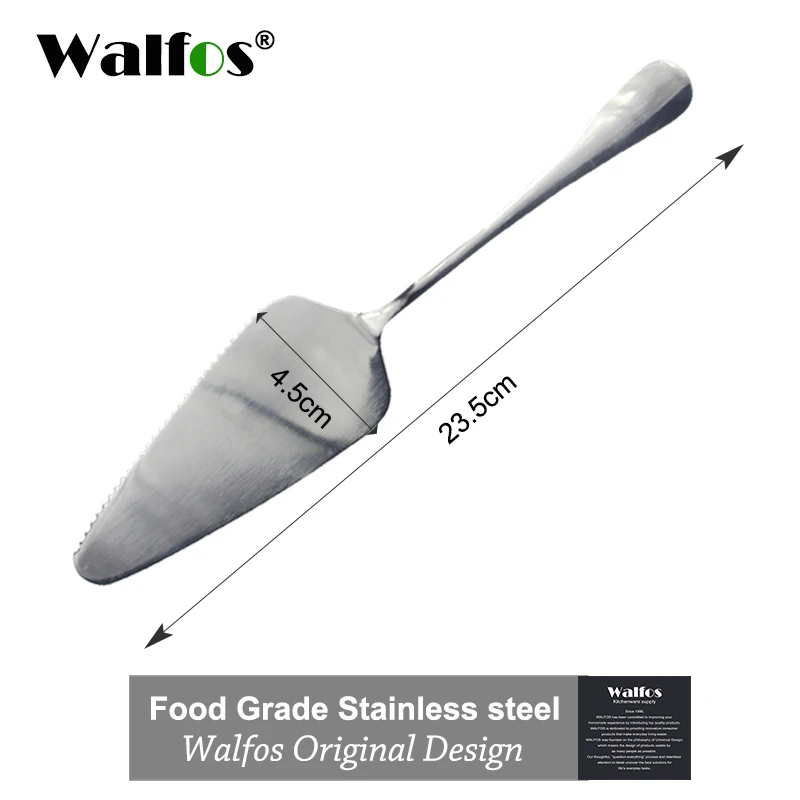 WALFOS Stainless Steel Serrated Edge Cake Server Blade Cutter Pie Pizza Cake Cutter Shovel Kitchen Baking Pastry Spatulas