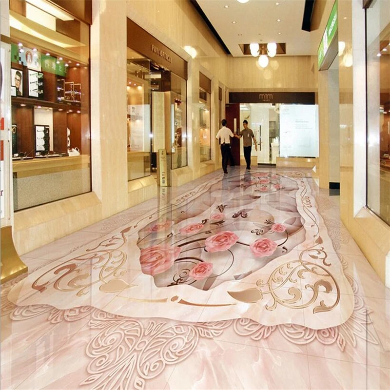 wellyu обои   Custom 3D floor stickers   Marble pattern parquet 3D art floor tile tiles can be magnified ten times  wallpaper 3d