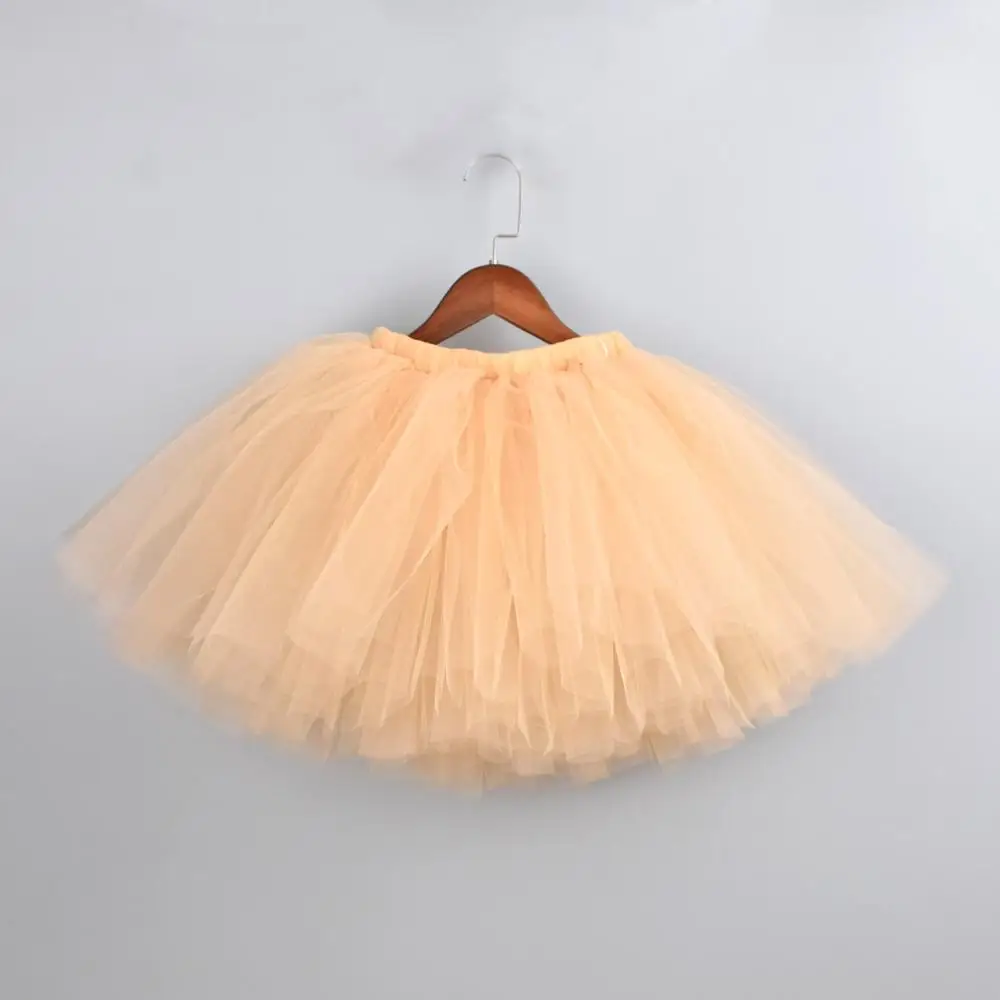 Champagne Fluffy Tutu Skirt for Girls-Fits Newborn to Young Girl-Nylon Tulle Tutus-Baby Girls Birthday Party Skirt-Photo Props