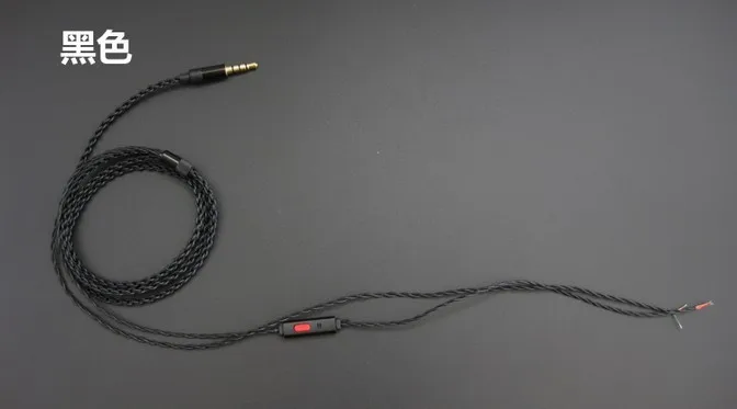 สายหูฟัง DIY พร้อมไมโครโฟน สายหูฟังแบบบิดแบบถัก สาย LC-OFC