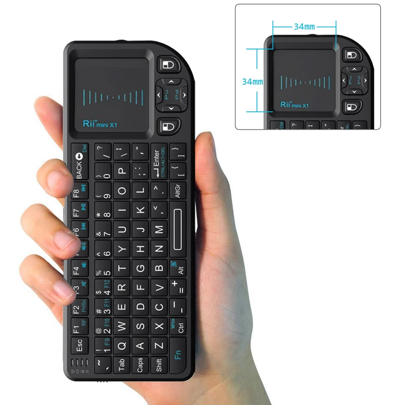 Original Rii X1 2.4GHz Mini Wireless Keyboard English/RU/ES/FR Keyboards with TouchPad for Android TV Box/PC/Laptop