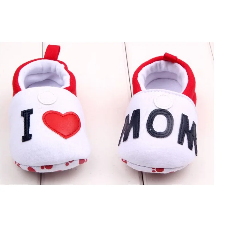 

Hooyi Baby shoes I Love Mom Newborn shoes baby wear 0 1 2 Year Infant Girl Boots Bebe First Walkers 11cm 12cm 13cm Boy Socks