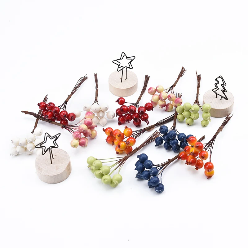 10  Pieces Christmas Crafts Foam Cherry Fruit for Wedding Party Home Decor Diy Gifts Box Scrapbooking Pompons Artificial Plants