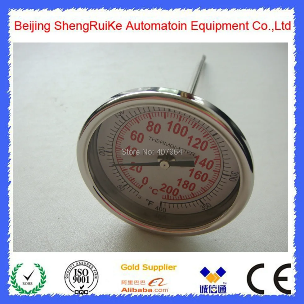 

3 inch dial Back Connection SS304 Case 0 to 200 bimetal thermometer