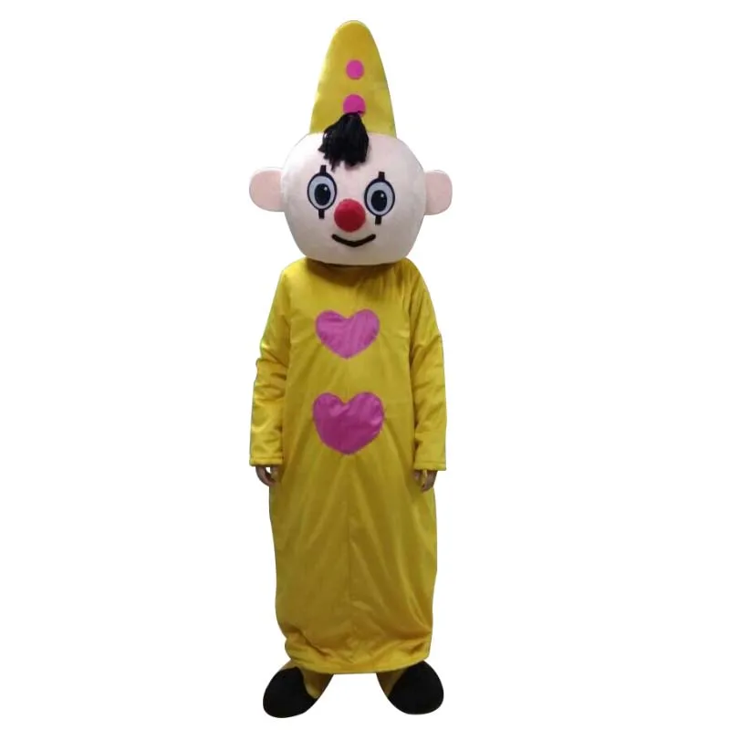 Gele Hoed Jongen Bumba Clown Mascotte Kostuums Volwassen Grootte Cosplay Halloween Kerst Verjaardagsfeestje