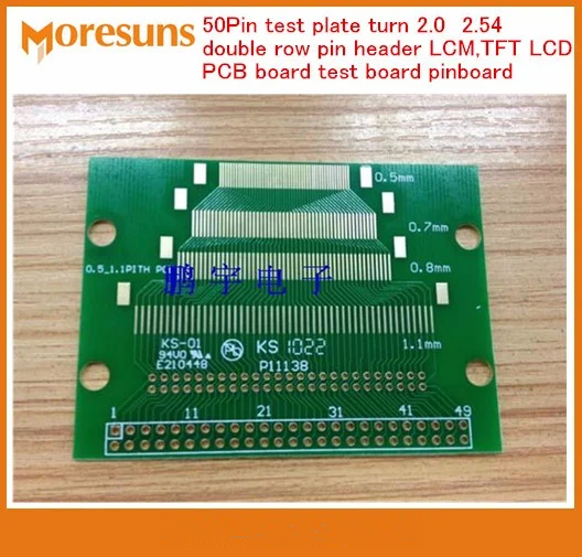 

Fast Free Ship 20PCS/lot 50 Pin test plate turn 2.0 2.54 double row pin header LCM,TFT LCD ENIG PCB Board Test Board pinboard