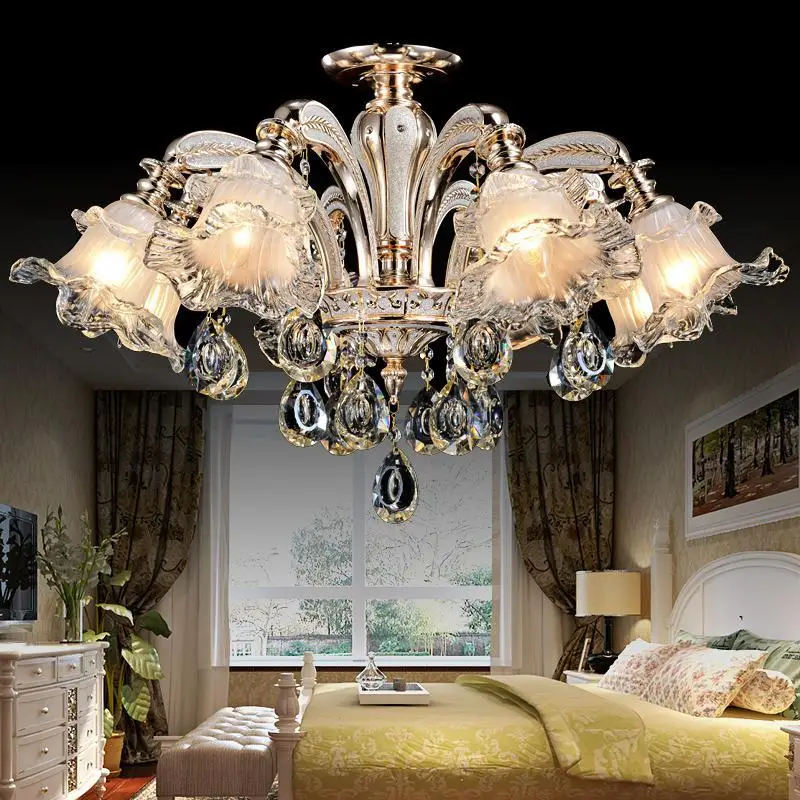

Home Gold glass Ceiling light fixtures Led Luminaria for dining room Restaurant Kitchen Crystal glass shade Led ceiling lamps