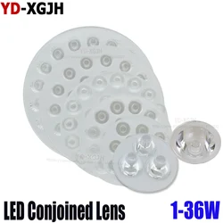 2 個 Led シャムレンズスポットランプチップレンズ 1W3W5W7W 9W12W15W18W21W24W36W ハイパワー 1 ワット LED ルーメンフラット透明ツインレンズ